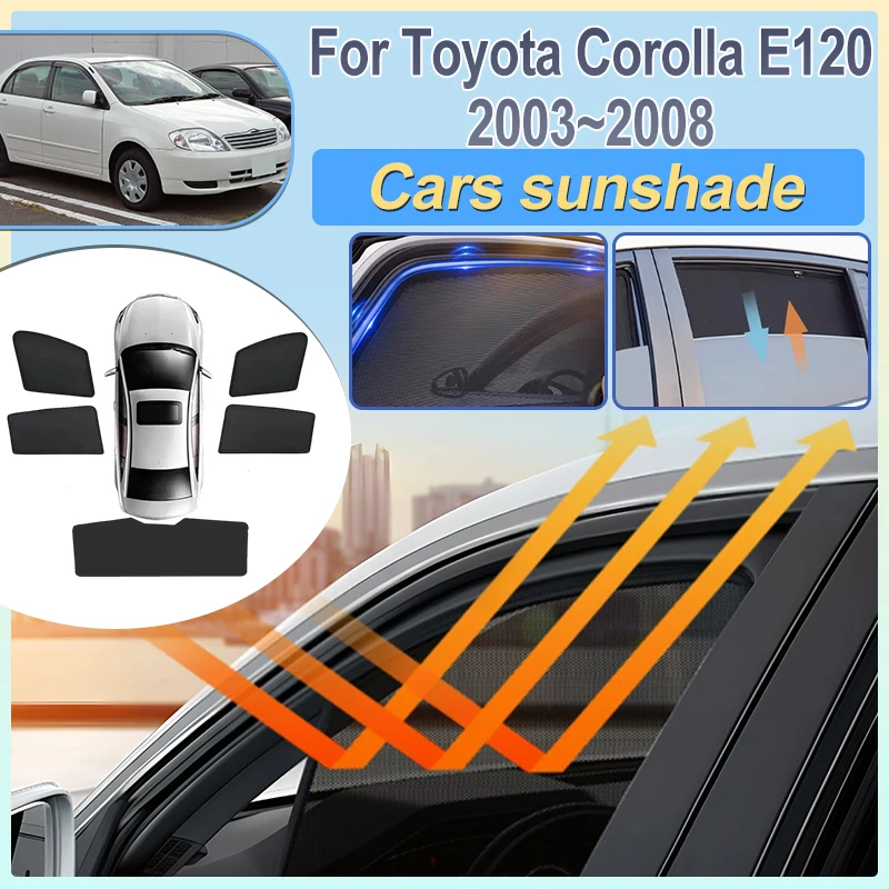 

Для Toyota Corolla E120 (2003-2008) — Складной дышащий солнцезащитный козырек на окно автомобиля, не загрязняющий салон, аксессуары для авто