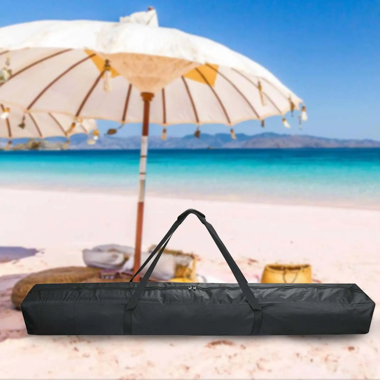 Beach Umbrella Storage Bag Organizer with Zipper Pouch Patio Umbrella Carrying Bag for Hiking Beach Mats Garden Camping Patio