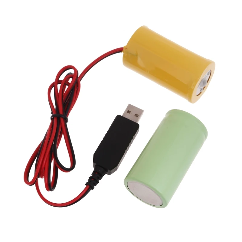 3V LR20 D Dummy Battery LR20 Battery Eliminators Cable Replace 2Pcs 1.5V D Batteries for Flashlight Torch Remote Control