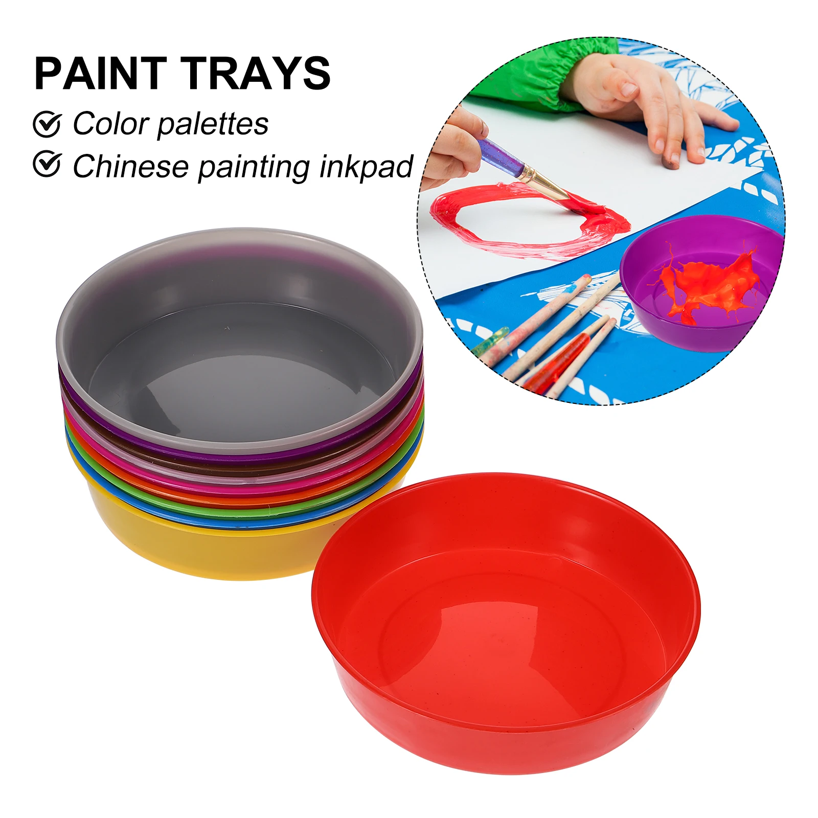 

Plastic Palette Paint Plate Mixing Color Toys Boys Drawing DIY Art Board Trays Kids Storage Painting Trays Watercolor