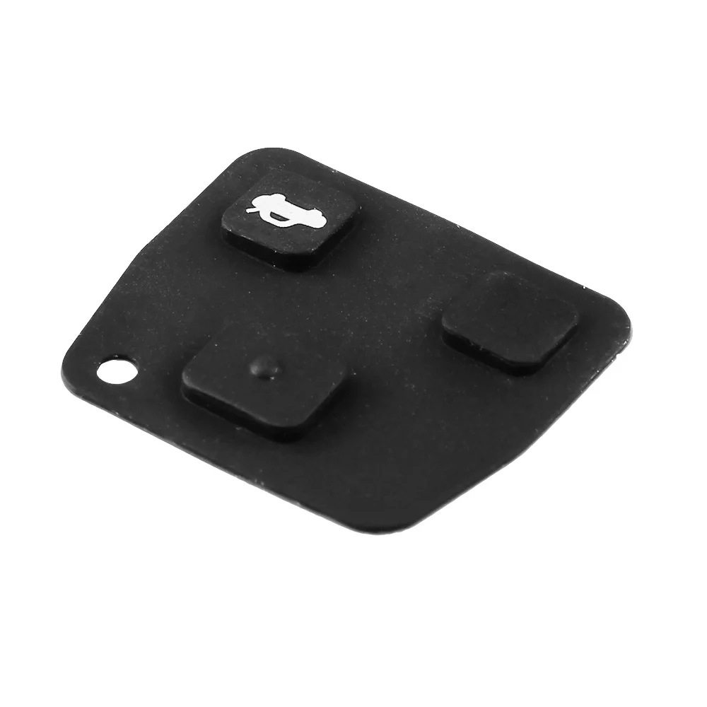 KEYYOU-almohadilla de botones para TOYOTA Avensis Corolla, repuesto de cubierta de llave de coche, reparación de goma de silicona negra, 2/3