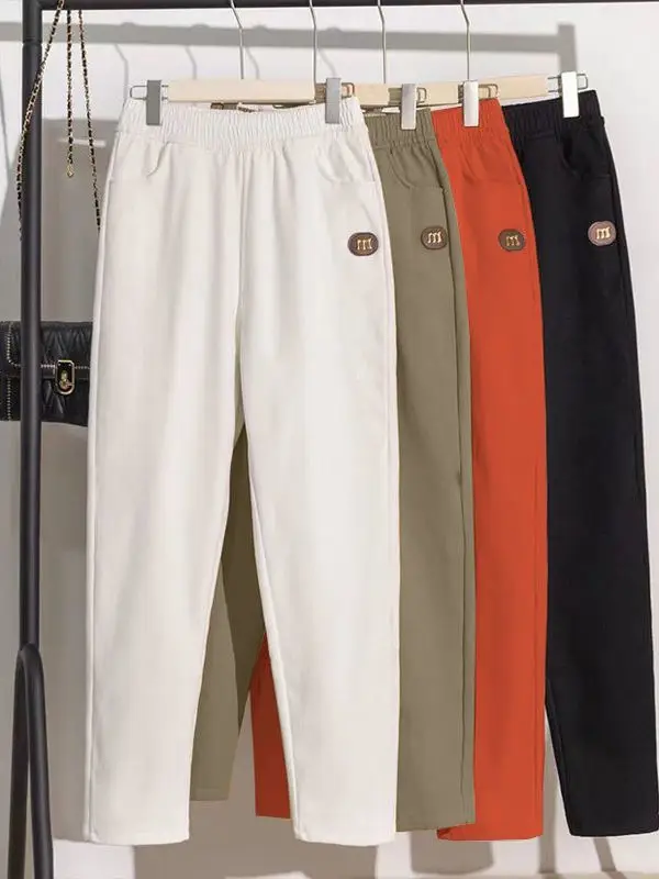 Pantaloni a gamba dritta in seta di ghiaccio a vita alta sottili autunno primavera nuovi pantaloni casual Sle coreani Sle per le donne design ket