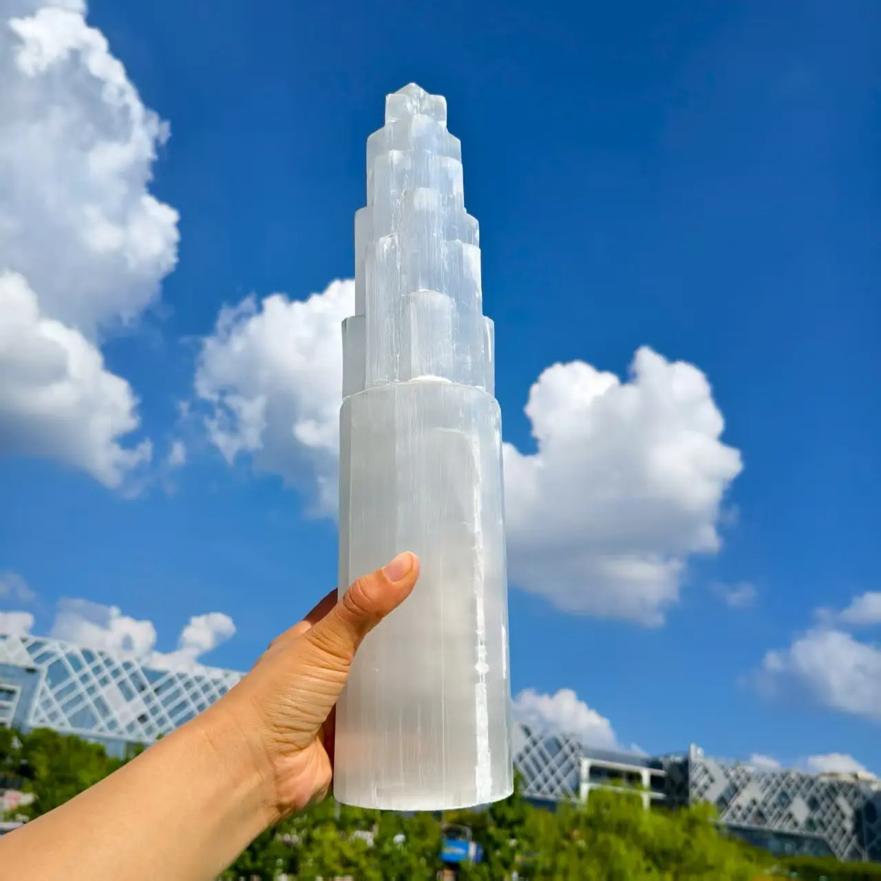 كبير! برج مسلة الجبس المغربي الطبيعي، عصا كريستال كوارتز، برج الجبس، المعدنية، الريكي، برج الشفاء #6