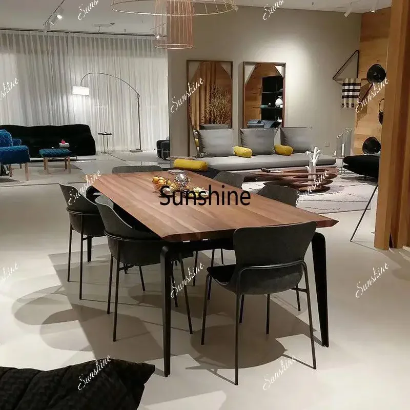 Minimalist dining table Nordic solid wood dining table Modern fashion deskTJ