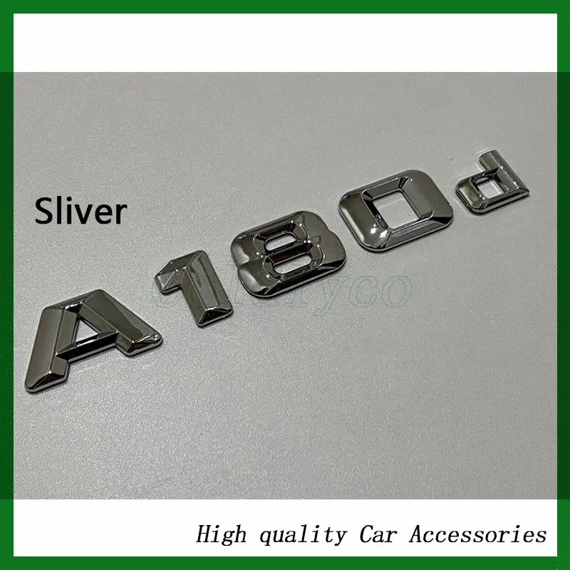 3D Letters A180 A200 A220 A250 A260 A180d A220d 4Matic ABS Emblem for W176 W177 letter Car Trunk Rear Logo Sticker