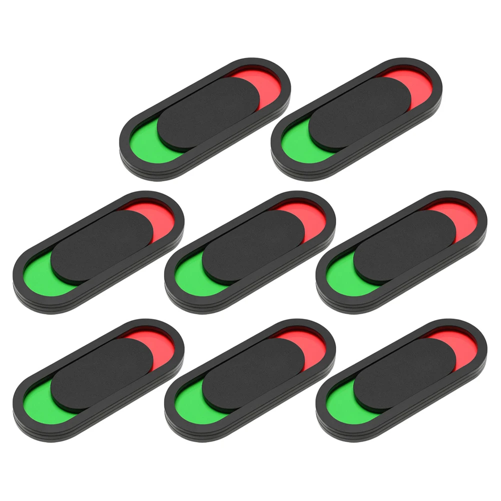 

8pcs Status Switch Sign 10x4cm Black No Word Easy Clean Slider Privacy Indicator for Bathroom Toilet Office Door Sticker