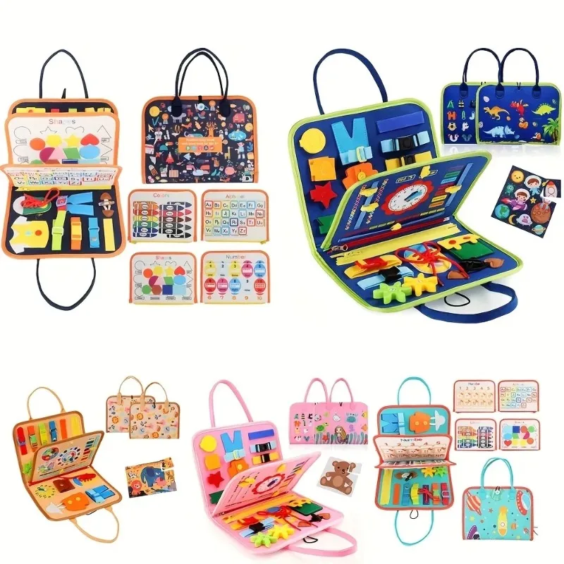 

Бизи-доска, игрушки Монтессори, подарки, сенсорные образовательные путешествия, новая модель, фетровая дошкольная деятельность для обучения мелкой моторике