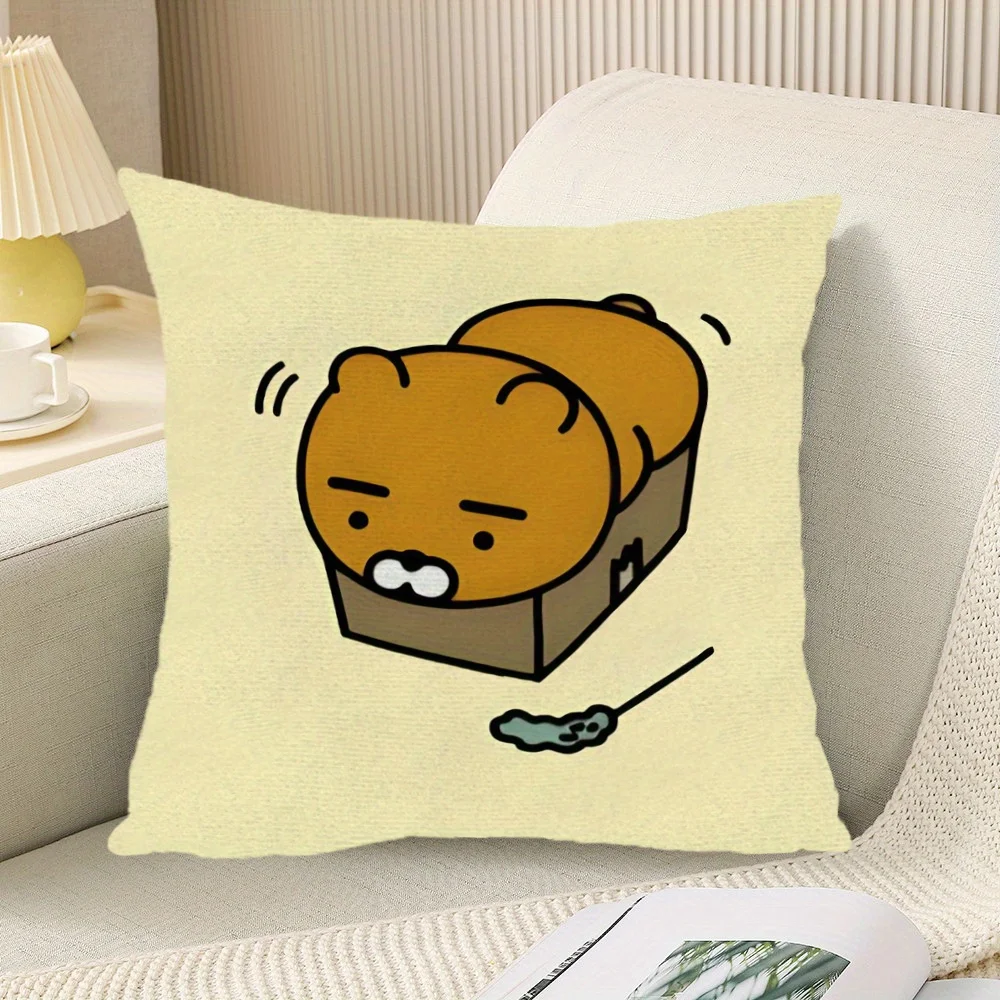 1pc Cute Pattern Square Pillow Cover, Cushion Case for Bedroom, Sofa, Dorm, Office, Outdoor and Party Decor, No Pillow Insert