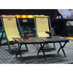 Simulated Camping Table Folding Chair Set Decoration Ornaments for 1/10 RC Crawler Car TRX4 Defender  AXIAL SCX10 RC4WD Jeep Diy