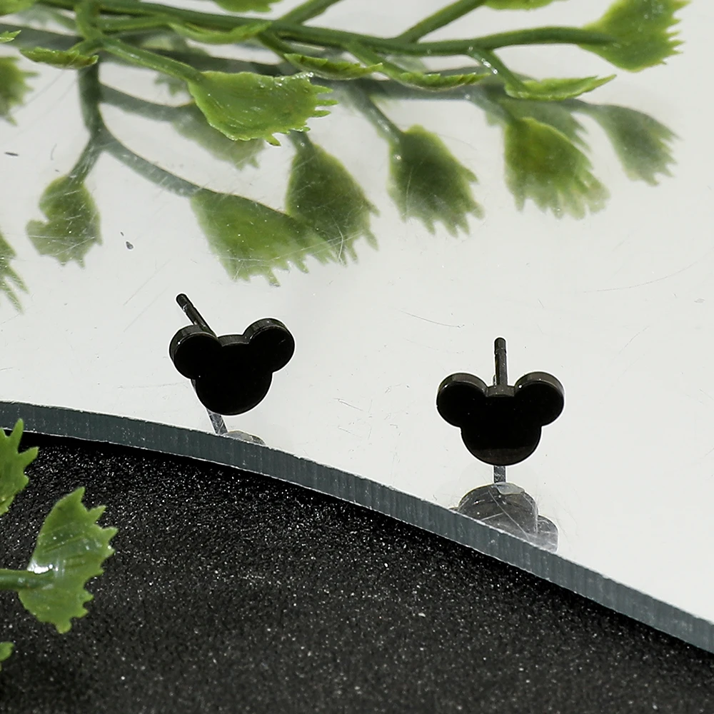 Disney Cartoon Earrings Pure Black Minimalist Earrings Sweet Youth Campus Style Earrings Good Friend Gift