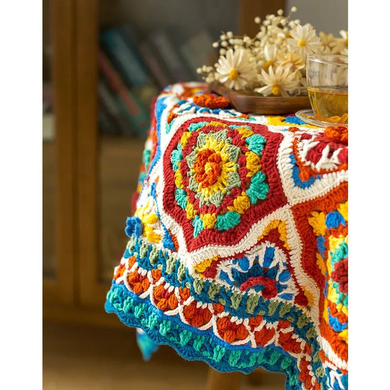 Susan\'s Family DIY Crochet Blanket Kit Morocco Zelig Patchwork Blanket Material Package Knitting and Crochet Kit Home Decor