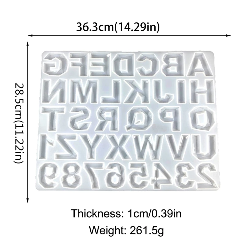 English Silicone Mold Number Semi-Stereoscopic Mold for Home Decoration Dropship