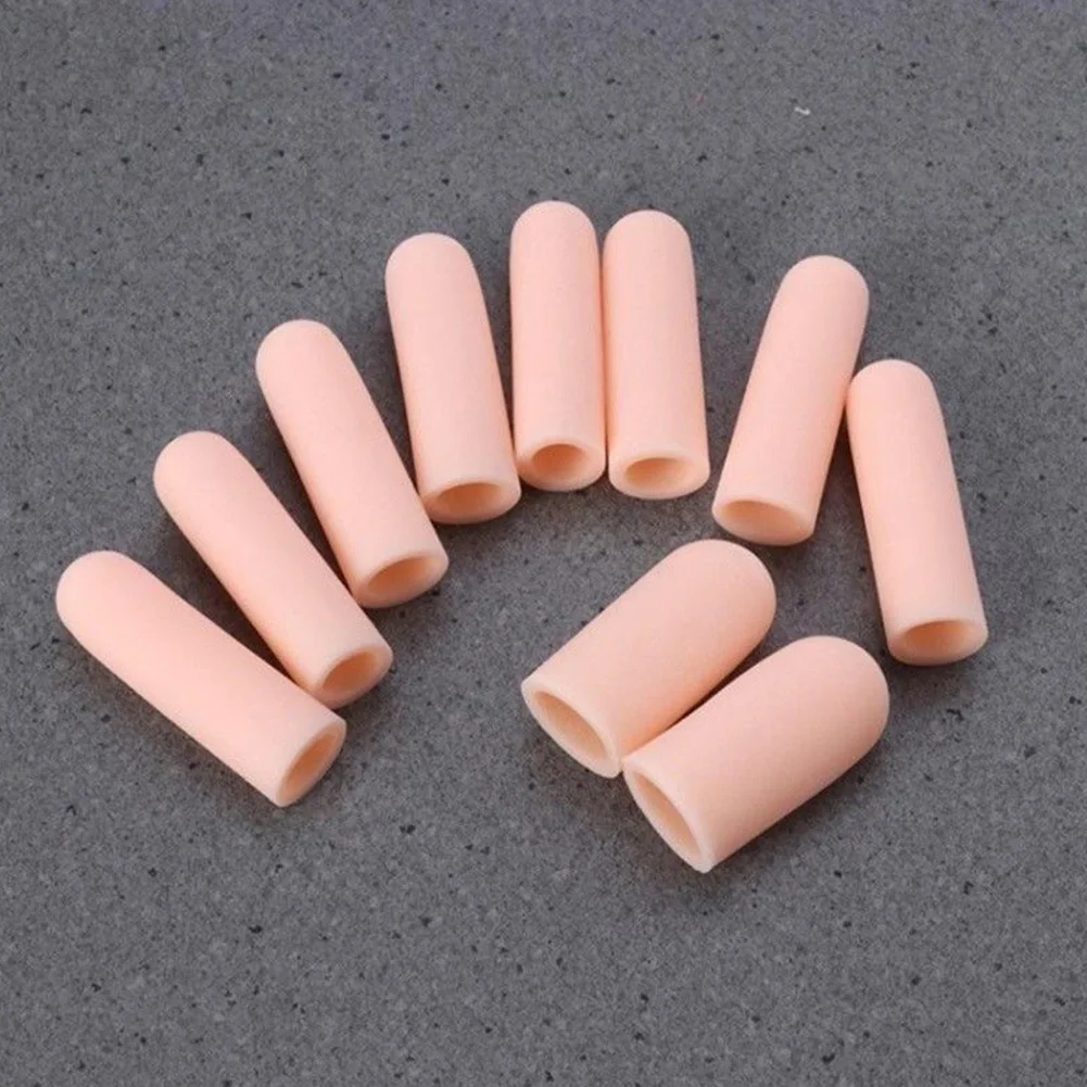 2 pcs Silicone Gel Fingers Cap Fingertip Protector Insulation Finger Guard Anti-skid Hand Care Toe Finger Care Tube Bandage #