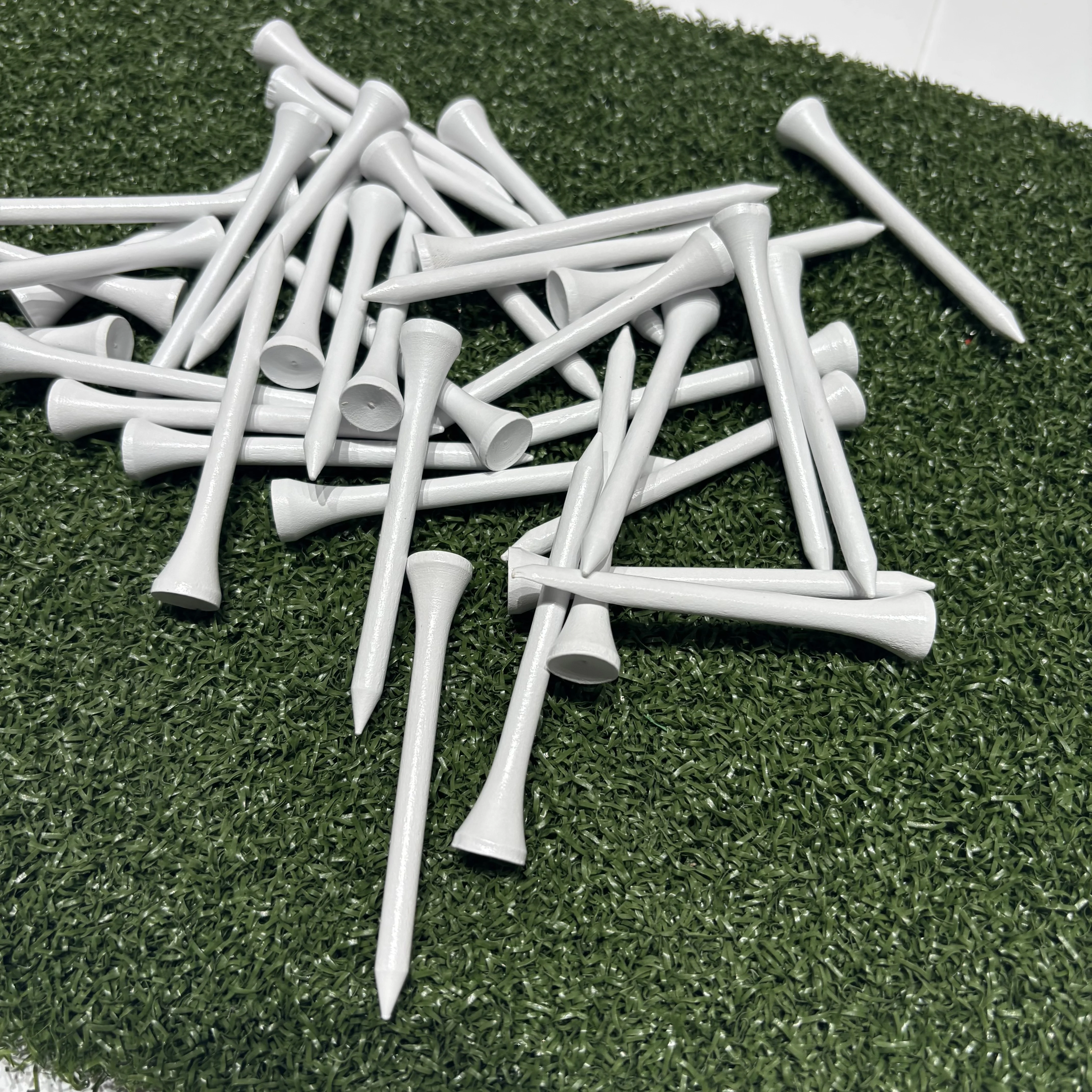 Golf Weiße Holz-Tees Golfball-Tees 70mm Höhe Packung mit 100/50 Stück – Detail 9