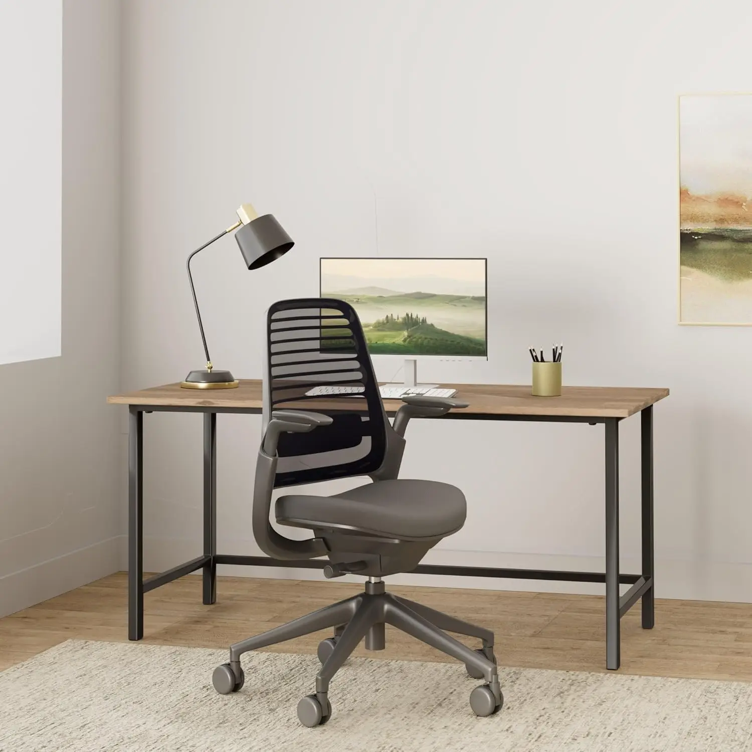 Series 1 Office Chair - Ergonomic Work Chair with Wheels for Carpet - Helps Support Productivity - Weight-Activated Controls