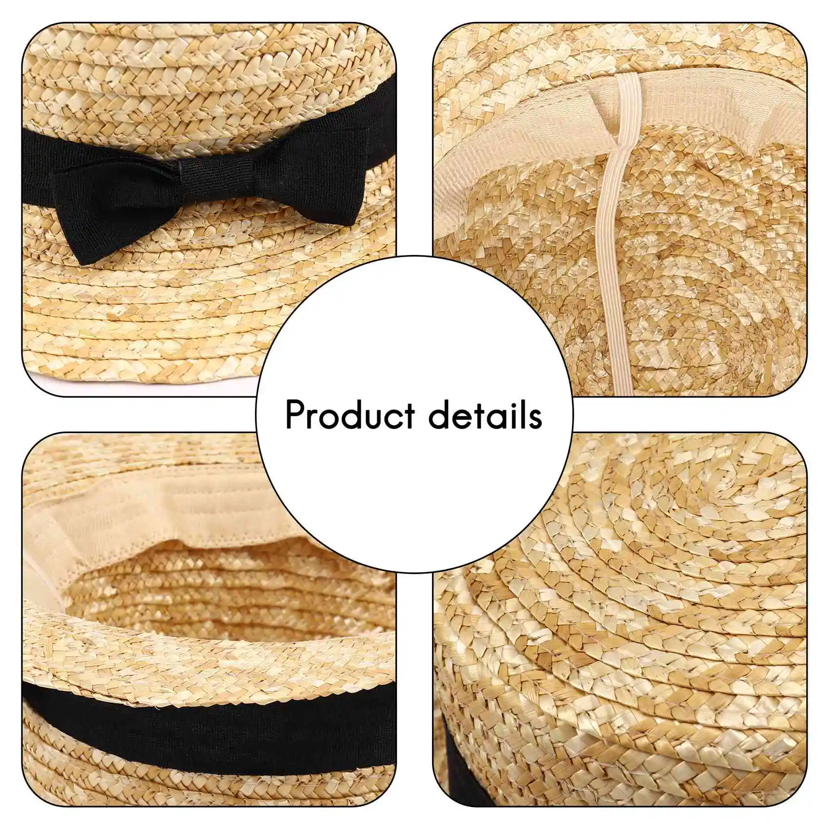 ABLK lindo niño niñas sombrero de paja Bowknot sombrero para el sol niños ala grande playa verano Boater playa cinta redonda plana sombrero Fedora