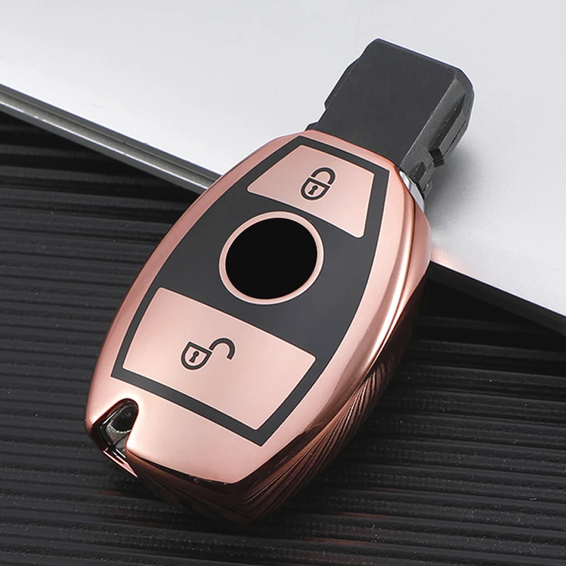 For Mercedes Benz CLA GLC GLA GLK W203 W210 W211 W204 W176 A B C R Class AMG Key Case Cover Holder Fob Casing Bag view 2