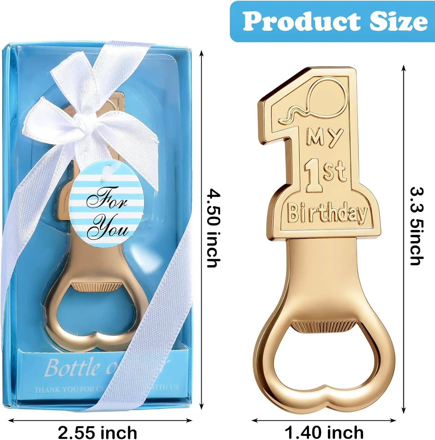 30 Pack My 1st Birthday Party Favor Supplies Present for Guest 1 Bottle Opener First Anniversary Decoration Souvenirs Gift