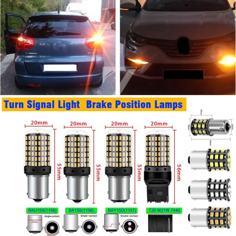 

2pcs 12V Car Led Lamp Turn Lamp Brake Lights Signal Lamp bau15s 1156 1157 BA15S T20 W21/5W 3157 3156 Bulbs 144smd Reverse Light
