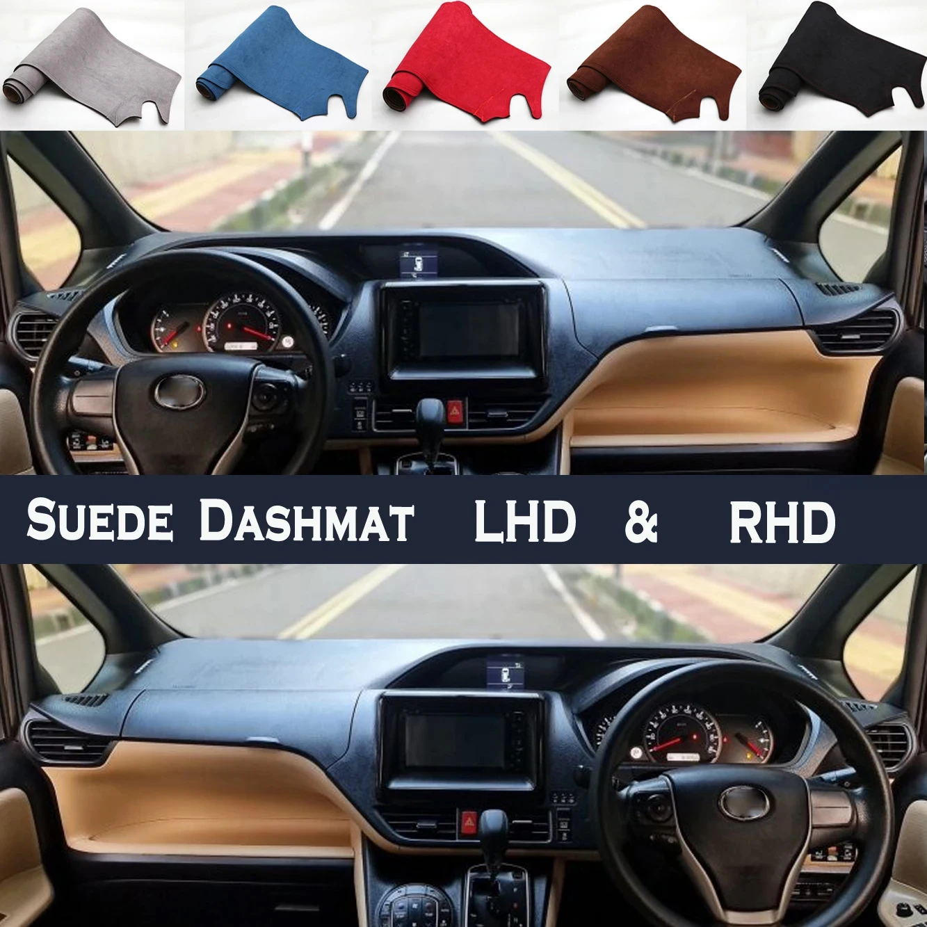 

Car Styling Suede Dash Mat Covers Dashmat Dashboard Protector Accessories For Toyota Noah G Voxy ESQUIRE R80 2015 -2020 2021