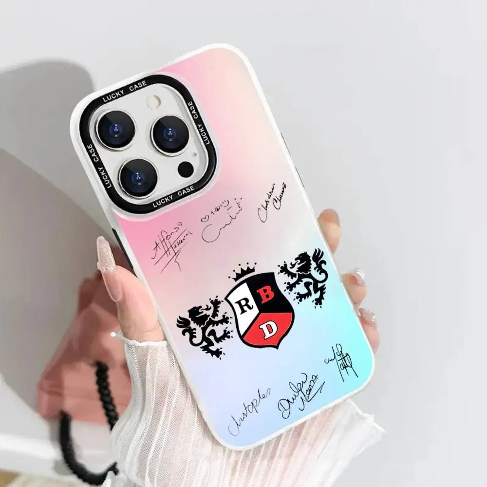 1 funda de teléfono R-RBD R-Rebeld láser IMD Color carcasa plateada para IPhone 17 16 15 14 13 12 11 Air Pro Max Plus