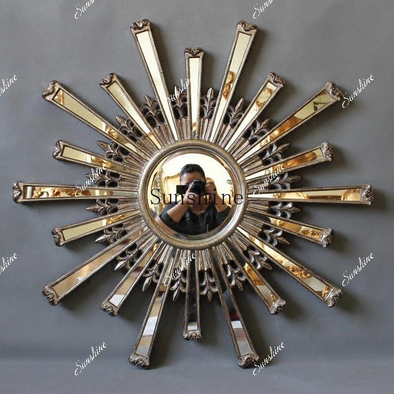 Neoclassical entrance decoration background wall personalized creative hanging mirror  TF