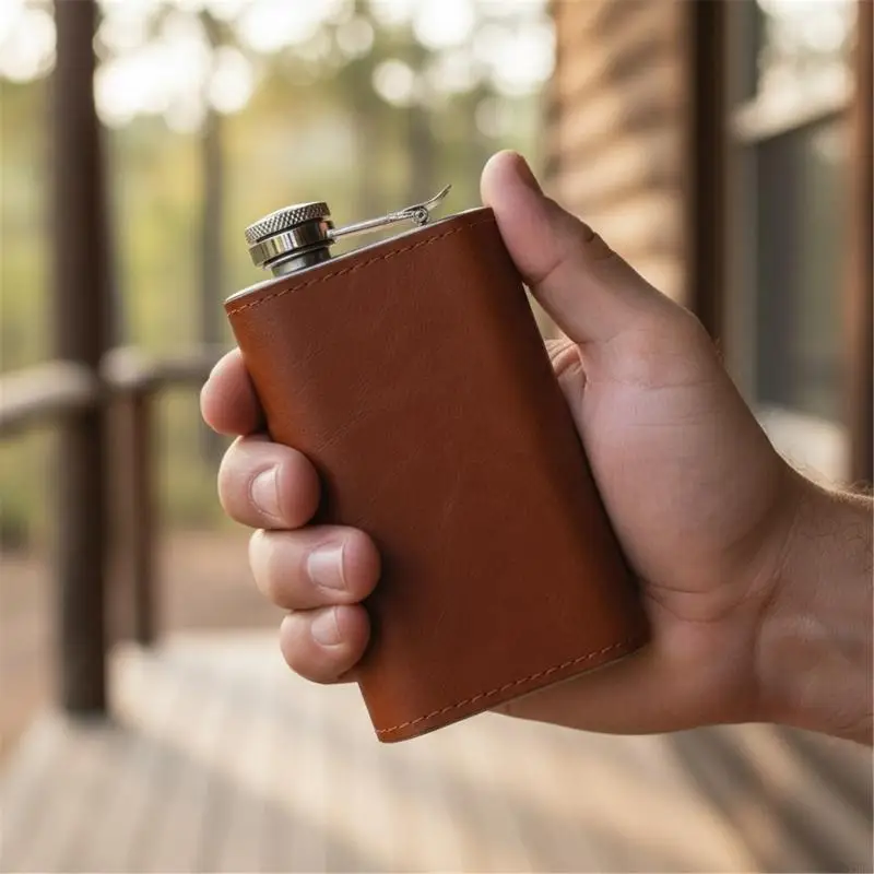 

Nonrust Steel Travel Liquor Bottle Sealed Tight Lid Outdoor Drinking Essential Portable Liquor Container X3UC