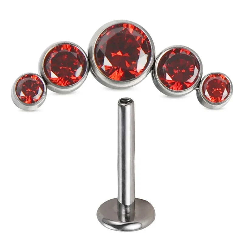 G23 Titanium Ear Studs with CZ Stones