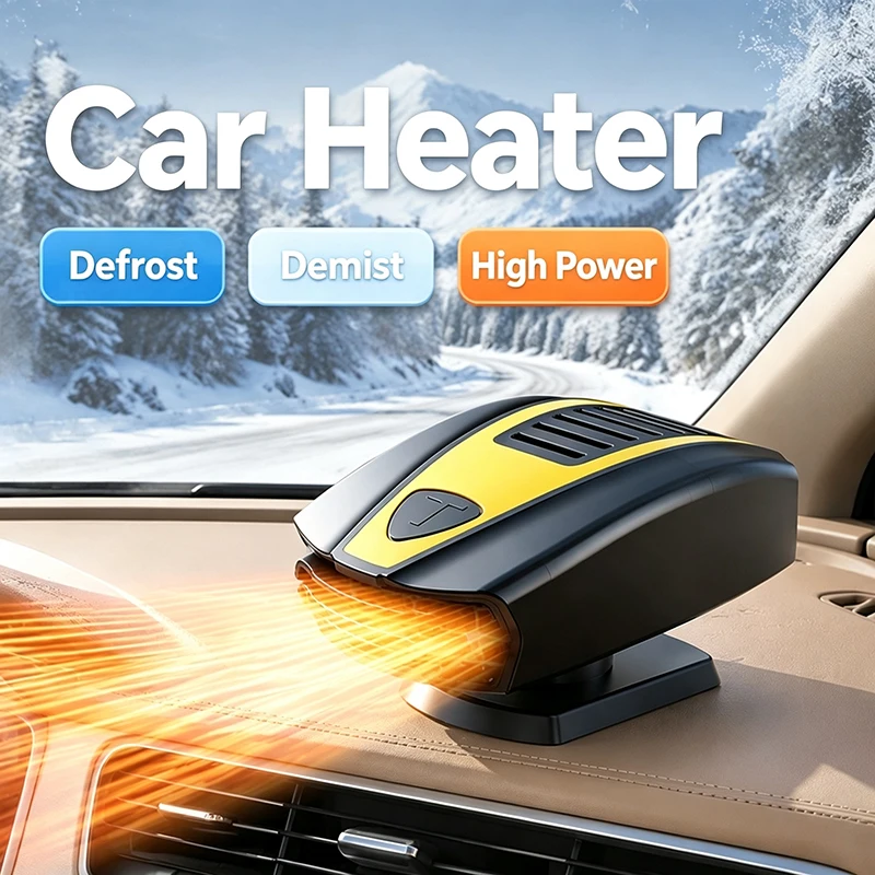 Portable 12V Car Heater 360° Rotatable Fast Heating Auto Windshield Defroster Defogger Winter Vehicle Heating Accessories
