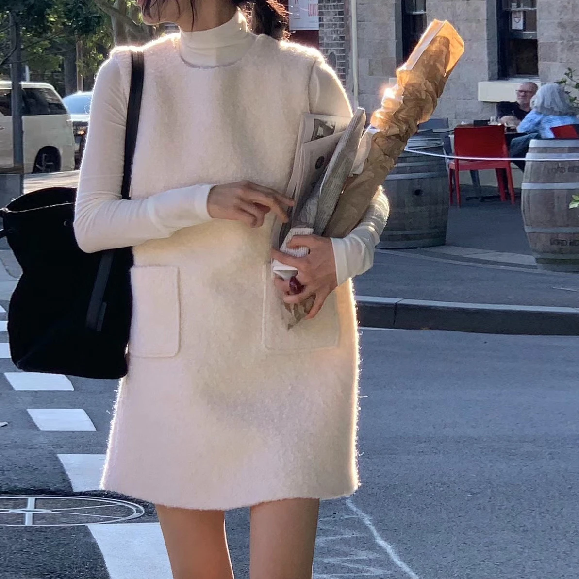 

Ретро-корейская элегантная универсальная юбка А-силуэта с пуговицами для женщин, осенне-зимняя коллекция