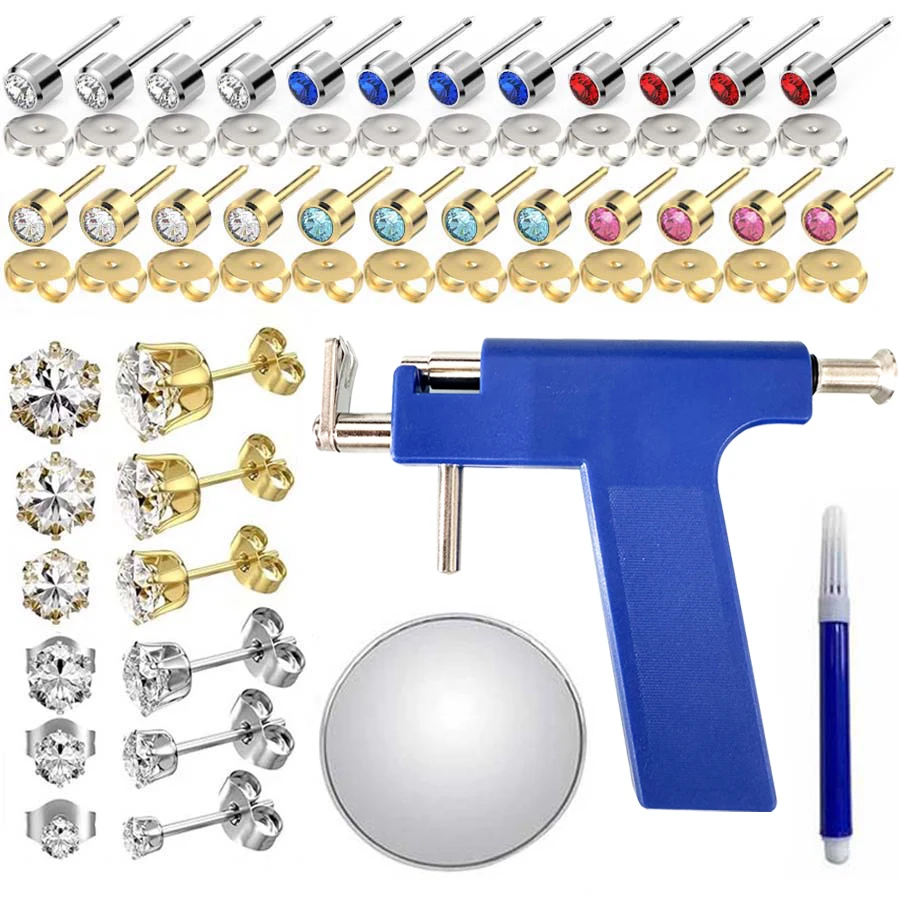 Kit professionnel de pistolet de perçage d'oreille avec 36 boucles d'oreilles à clous, pour tous les Salon de perçage à usage domestique