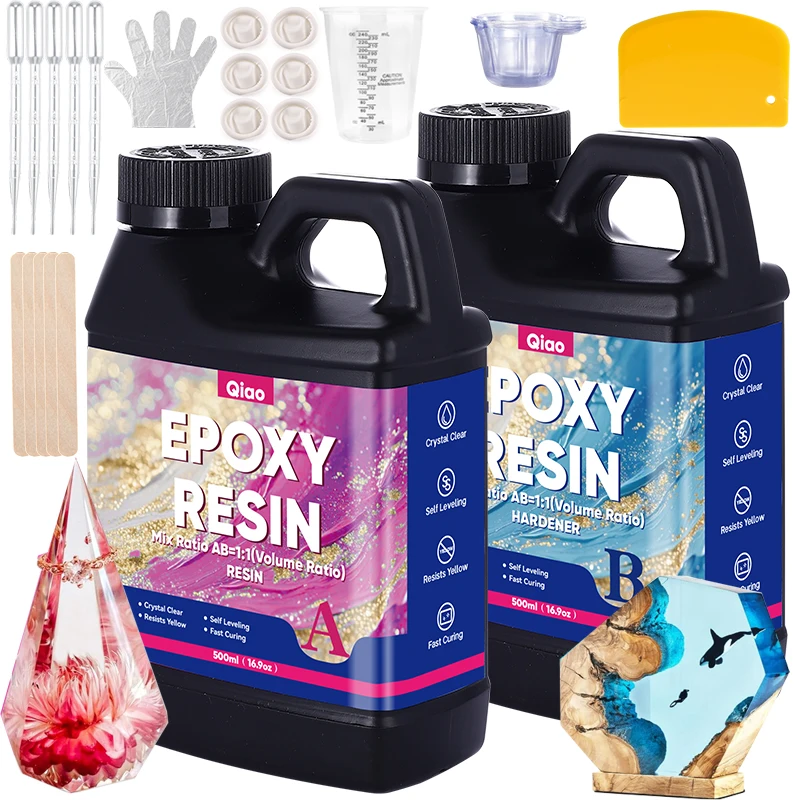 High Gloss 1:1 Epoxy Resin – Fast Curing & Heat Resistant Epoxy Reisn for Art, Jewelry, Furniture Tops & Handmade Crafts DIY