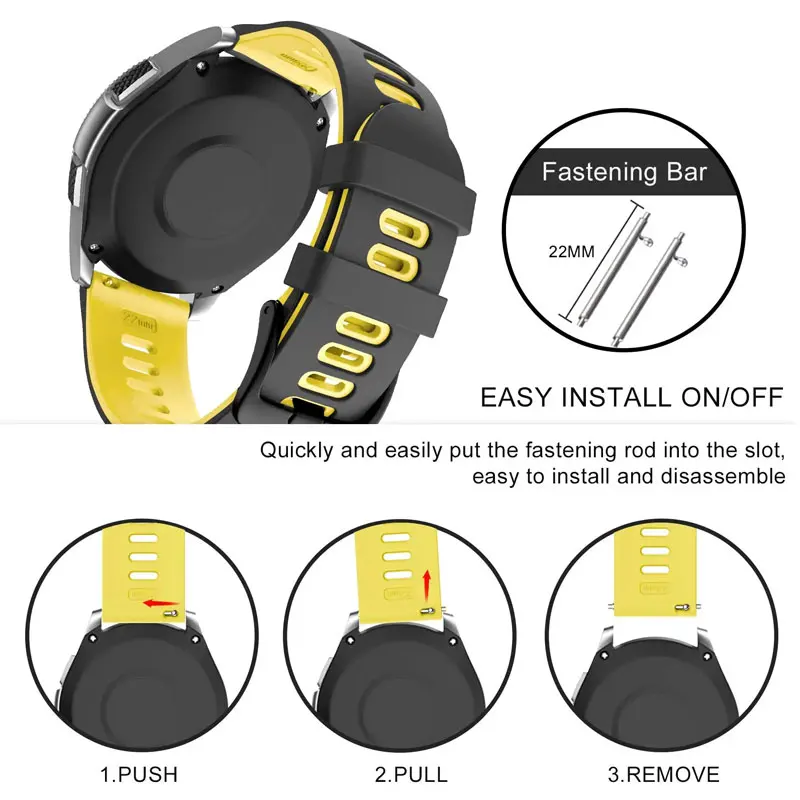 22 مللي متر سيليكون حزام لهواوي GT6pro 46 مللي متر GT5/6 46 مللي متر Amazfit التوازن 2 Garmin Venu 3 2 غالاكسي Watch3 45 مللي متر العصابات الإفراج السريع