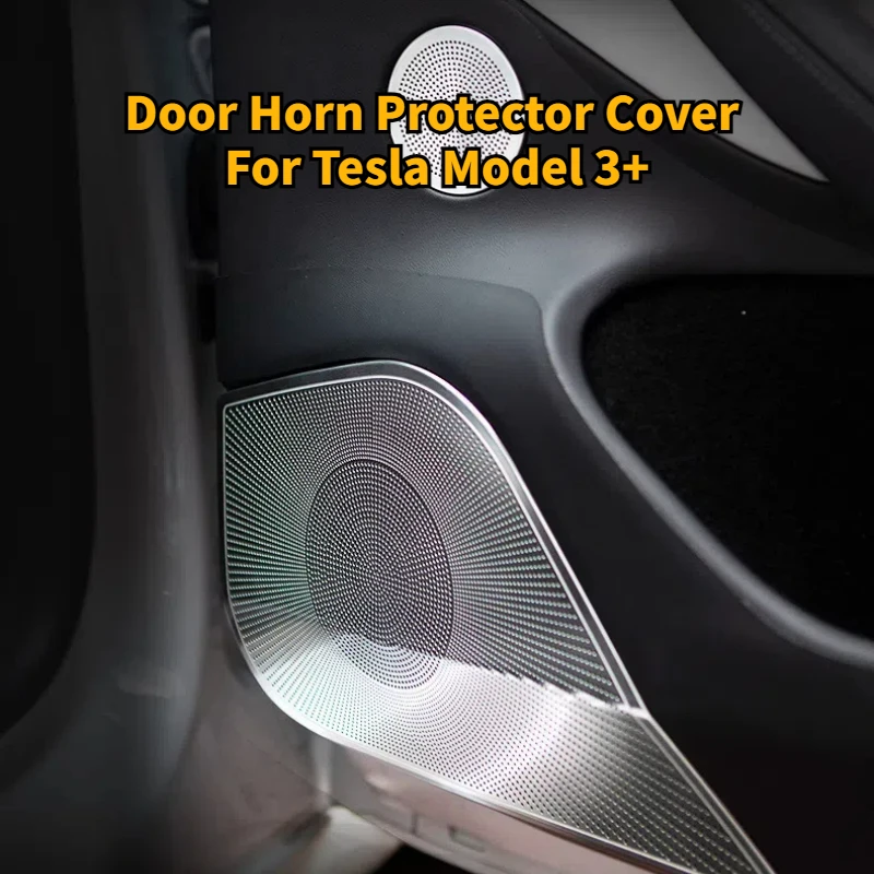 Door Horn Protector Cover for 2024 Tesla New Model 3+ Highland Horn Cover Rear Air Outlet Speaker Sound Frame Audio Panel Decor