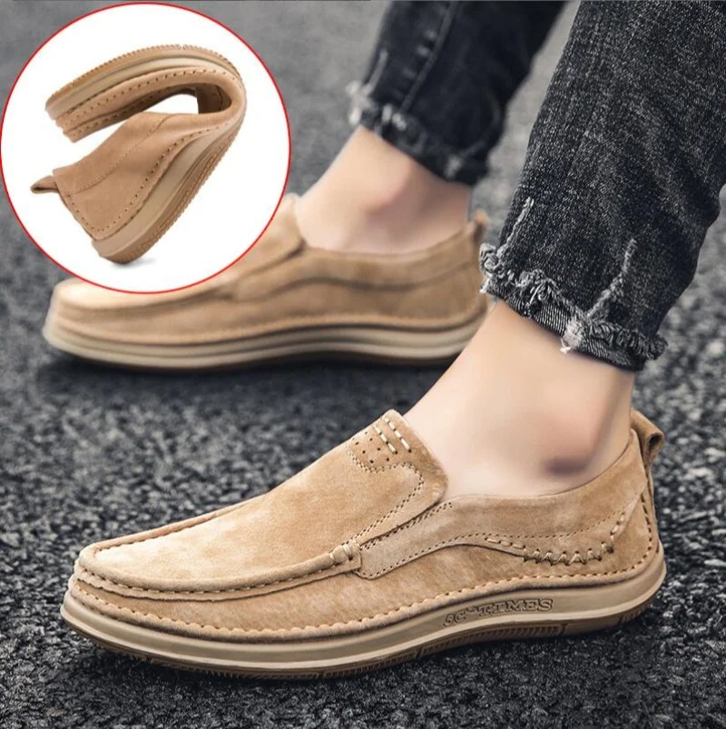 

Genuine Leather Men Casual Shoes Business Luxury Brand Mens Loafers Moccasin Breathable Slip on Boat Soft Driving Shoes