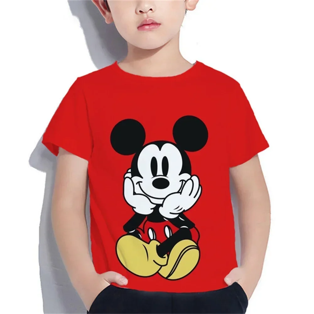 Boys Girls Minnie Mickey Mouse T Shirt Kids Streetwear Short Sleeve Children\'s Tshirts Boys Girls Clothing T-shirt Tops