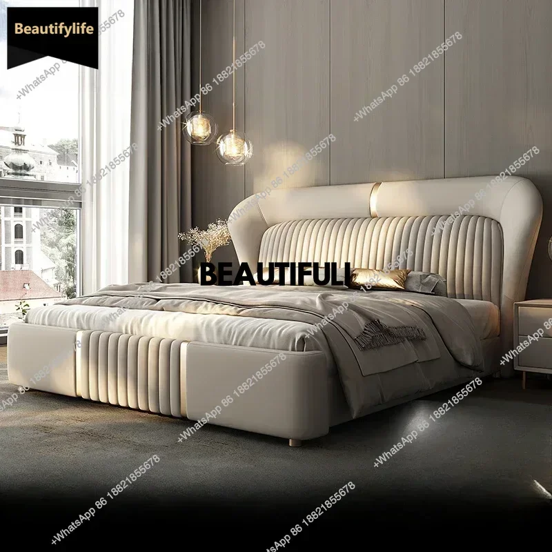 

D80 Уникальный дизайн Двуспальная кровать Роскошное европейское хранилище Белый гибкий каркас двуспальной кровати King Size Современная мебель Cama Marimonial