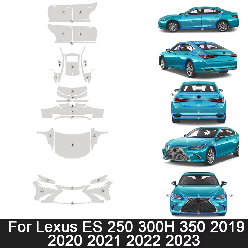 

TPU Paint Protection Film Transparent Bra Cover Kit Decal Pre-cut PPF Scratch Resistant For Lexus ES 250 300H 350 2019-2023