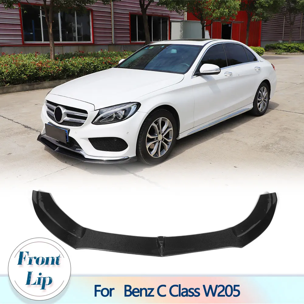 

Передний бампер из углеродного волокна, спойлер для Mercedes Benz C Class W205 C205 A205 Sport C43 2015-2017 FRP, передняя защита для подбородка