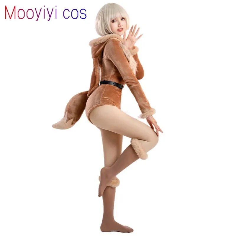 

Mooyiyi Eevee Косплей Костюм Женский Сексуальный Фланелевой Боди с Капюшоном Носки Костюм Хэллоуин Рождество Ролевая Вечеринка Новый в наличии