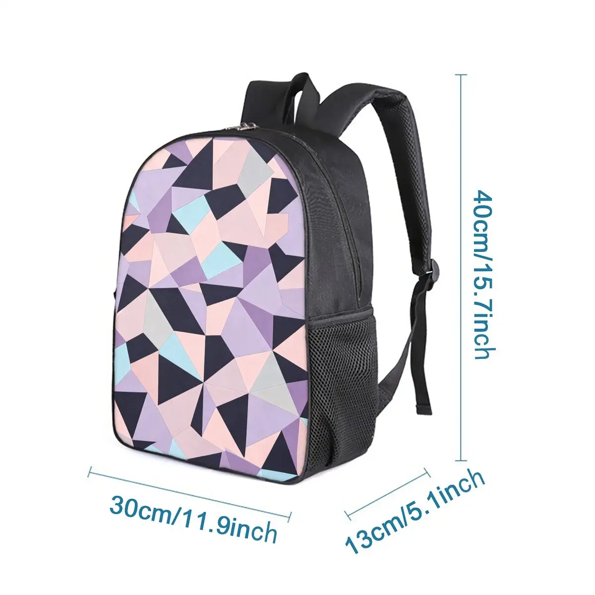 Geometric Triangle Print Single Layer Backpack Simple Style for Boys/Girls Children Best Gifts 2D Flat Cartoon School Bags