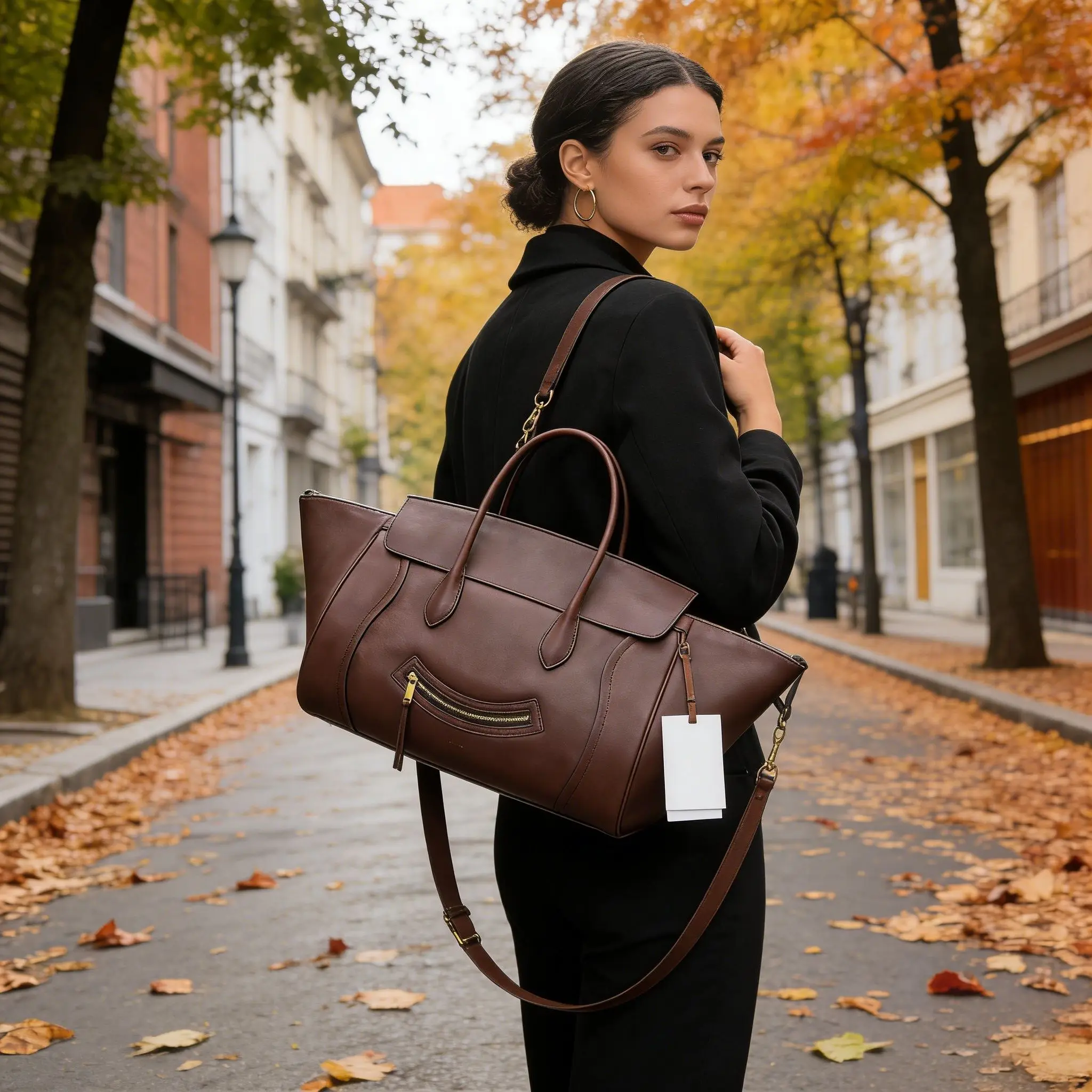 

Luxury high-end feeling minimalist handbag with large capacity, multifunctional for commuting, can be worn as shoulder bag or cr