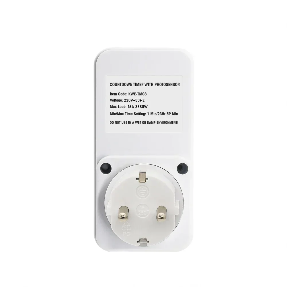 European Style Countdown Timer Socket With Photosensor Automatic Light Control Kitchen Electronic Timer For Home Appliances