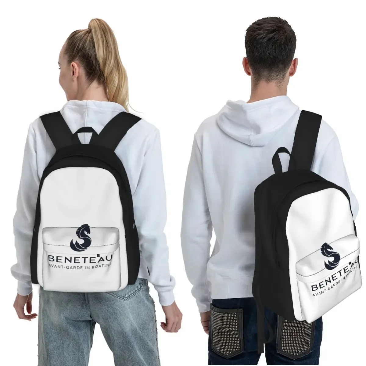 Beneteau Sailboat Sailing Yacht POCKET SIDE Student Backpack School Bag for Boys Girls Fashion Bookbag Shoulder Bags