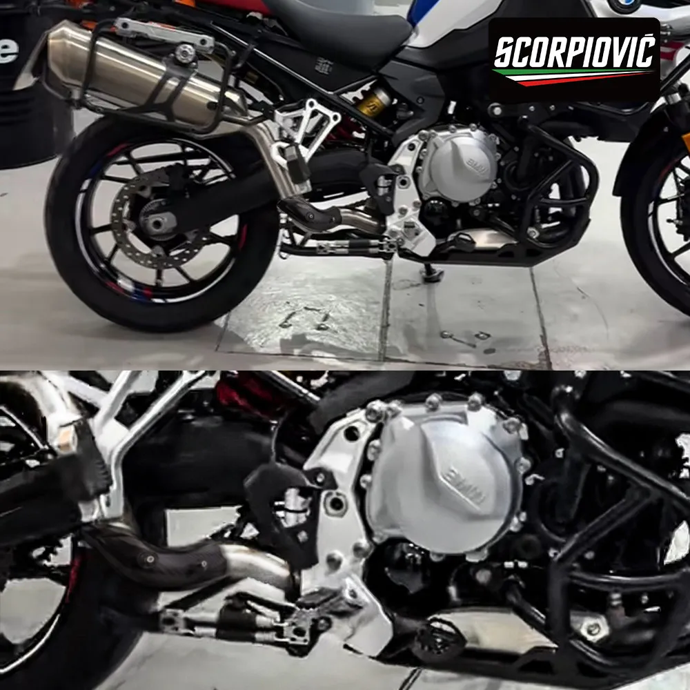 

Motorcycle Exhaust Stainless Steel Connecting Pipe with Protective Carbon Fiber Cover for F750GS F850GS 2018-2024