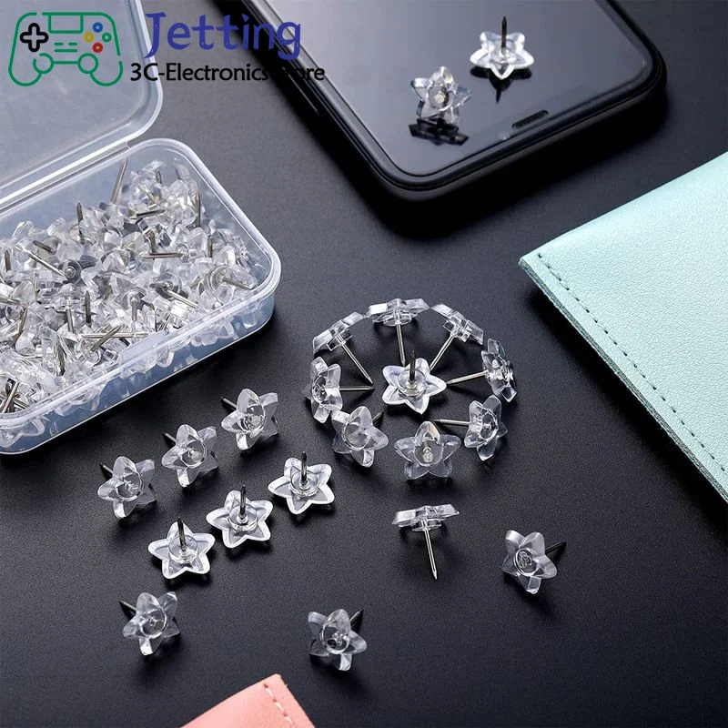 50/100pcs Pentagram Shape  Plastic Cork Board Safety Colored Push Pins Thumbtack Office School Accessories Supplies