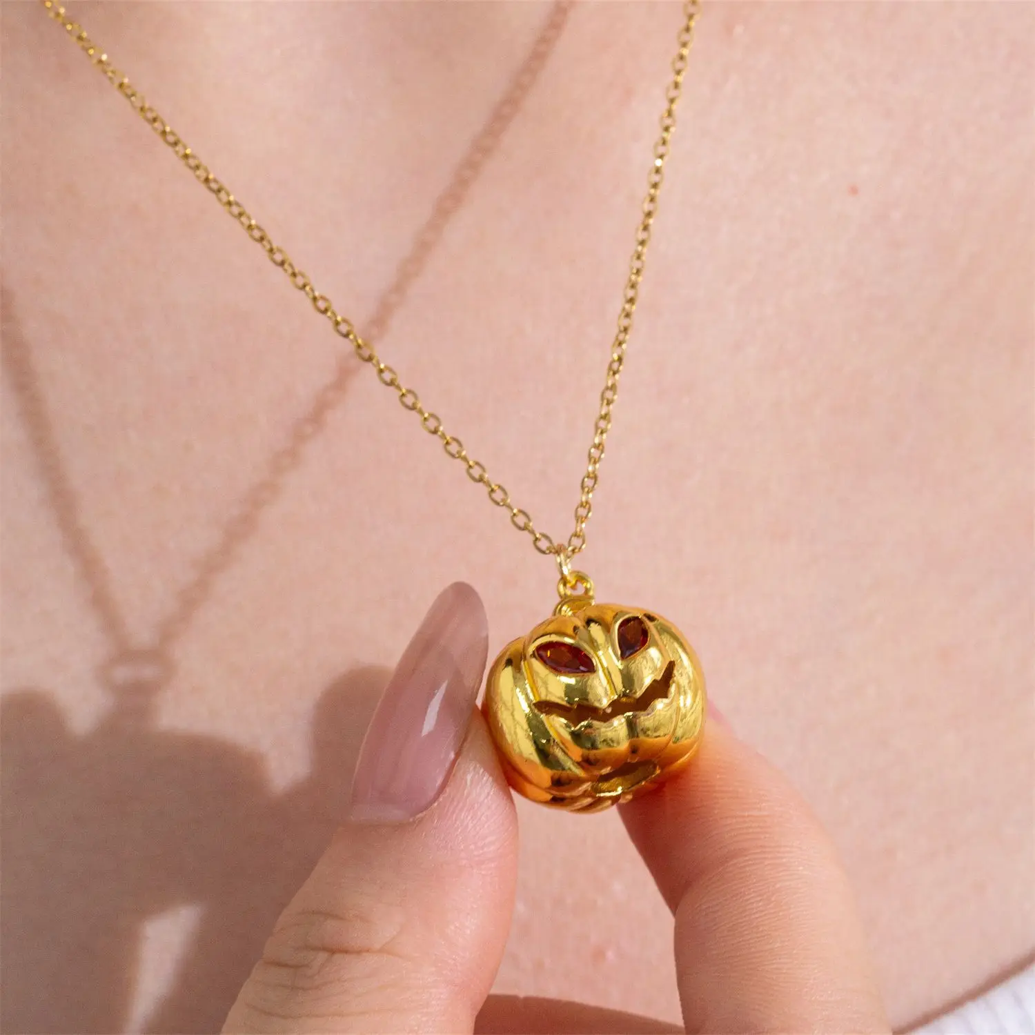Halloween Gold Pumpkin Pendant Diy Detachable Jewelry Making Accessories Holiday Handmade Necklace Ornament Parts