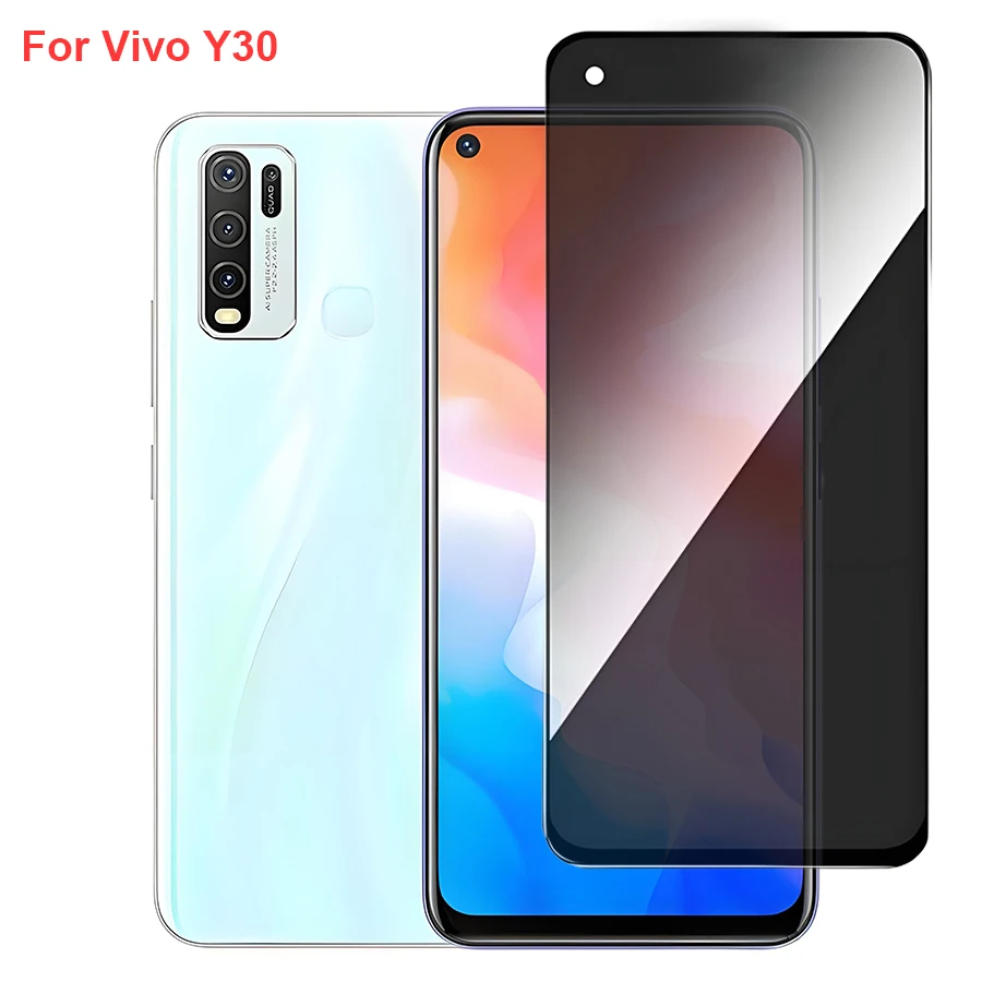 ل Vivo Y30 1938 مكافحة التجسس الخصوصية الزجاج المقسى حامي الشاشة متوافق مع VivoY30 غطاء كامل شاشة فيلم الهاتف