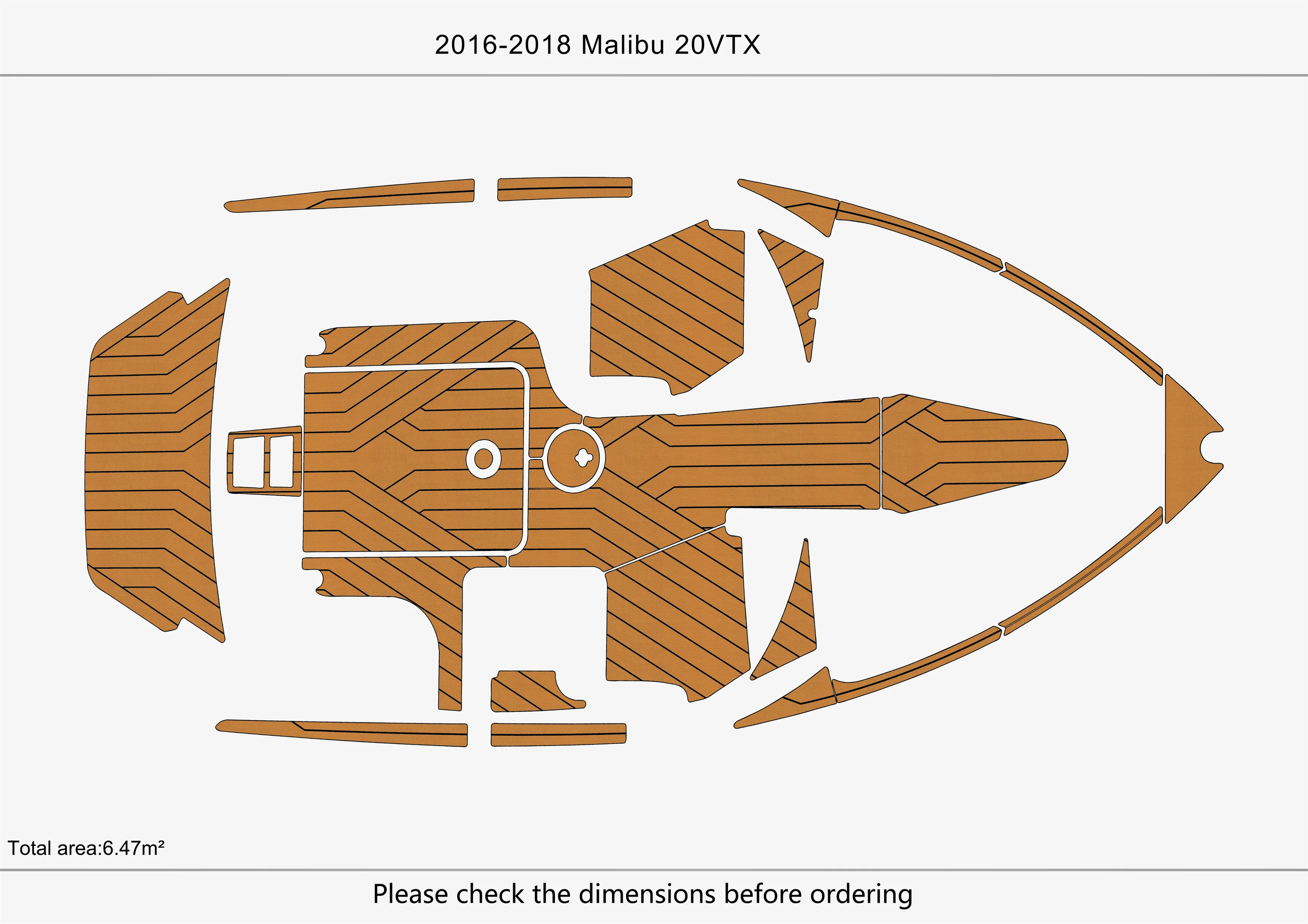 Eva foam Fuax teak seadek marine floor For 2016-2018 Malibu 20 VTX Cockpit Swim platform bow 1/4