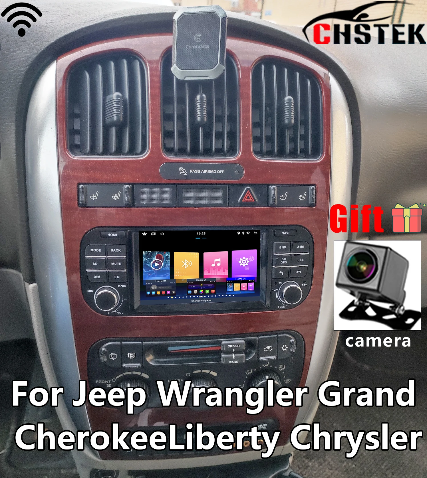 Carplay Upgrade For Jeep Wrangler Liberty Grand Cherokee Dodge Chrysler GPS WIFI Auto Android Handsfree Vedio Media Autoradio FM